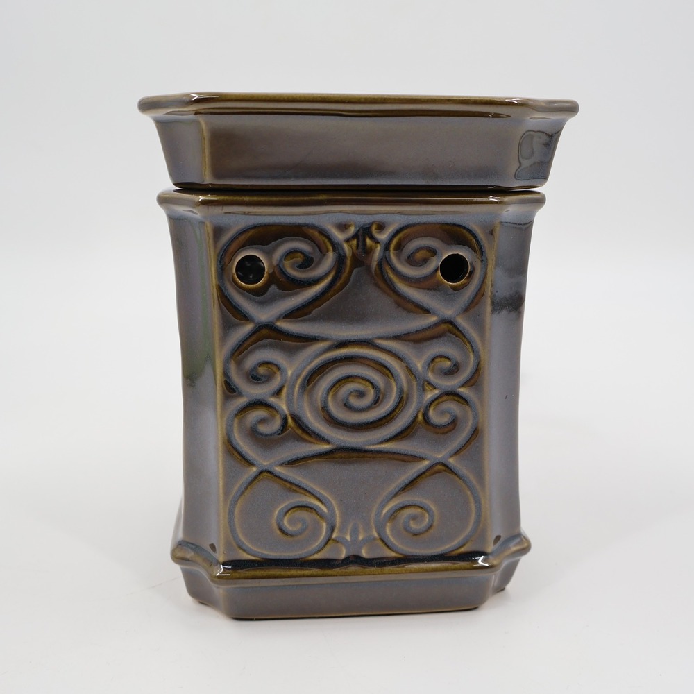 Scentsy Porta Wax Warmer Full Size Bronze Brown Embossed Scroll 1100-DSW-PORT